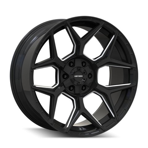 Mayhem Vanquish 8119 22x10 / 6x135/6x139.7 / -19mm Offset / 106.1mm Hub - Gloss Black Milled thumbnail 1