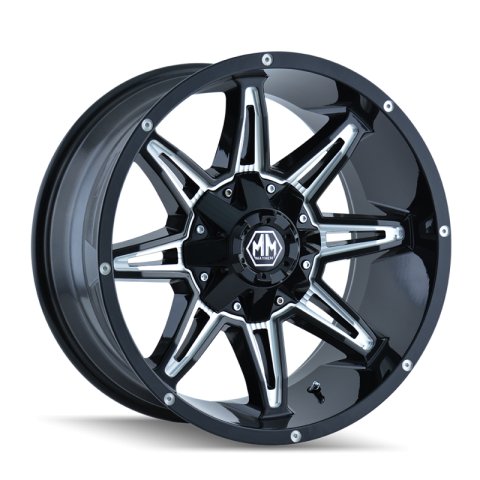 Mayhem 8090 Rampage 20x10 / 8x170 BP / -25mm Offset / 125.2mm Hub Gloss Black Milled Wheel thumbnail 2