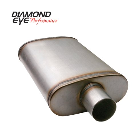 Diamond Eye Muffler 3-1/2in DL IN/DL OUT 22in BODY 28in OVERALL OVAL thumbnail 1