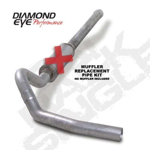 Diamond Eye KIT 4in Catback Single MFLR RPLCMENT PIPE AL CHEVY/GMC 6.6L 2500/3500 2006-2007.5