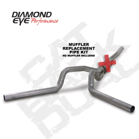 Diamond Eye KIT 4in Catback MFLR RPLCMENT PIPE DUAL SS: 2006-2007.5 CHEVY/GMC 6.6L 2500/3500 thumbnail 3
