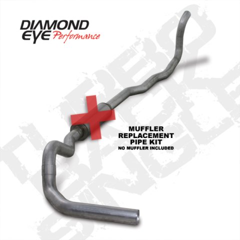 Diamond Eye KIT 4in Turbo Back MFLR RPLCMENT PIPE SGL AL: 89-93 DODGE CUMMINS 5.9L thumbnail 1
