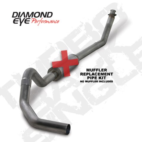 Diamond Eye KIT 4in Turbo Back MFLR RPLCMENT PIPE SGL SS: 98.5-02 DODGE CUMMINS 5.9L thumbnail 1