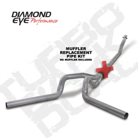 Diamond Eye KIT 4in Turbo Back MFLR RPLCMENT PIPE DUAL AL: 94-02 DODGE CUMMINS 5.9L thumbnail 1
