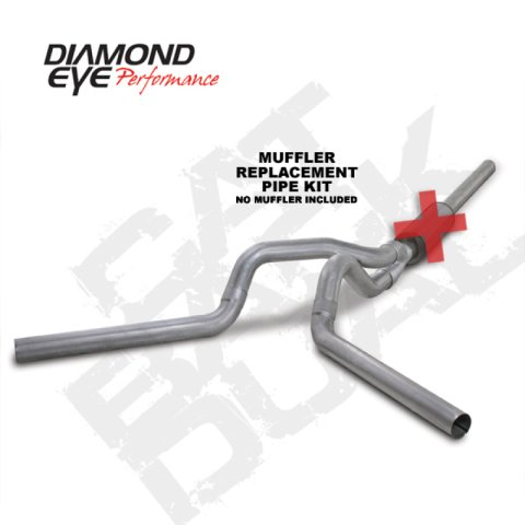 Diamond Eye KIT 4in Catback MFLR RPLCMENT PIPE DUAL AL: 2004.5-2007.5 DODGE CUMMINS 600 thumbnail 1