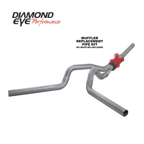 Diamond Eye KIT 4in Catback MFLR RPLCMENT PIPE DUAL AL: 2004.5-2007.5 DODGE CUMMINS 600 thumbnail 2