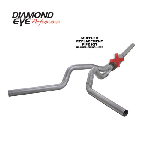 Diamond Eye KIT 4in Catback MFLR RPLCMENT PIPE DUAL AL: 2004.5-2007.5 DODGE CUMMINS 600 thumbnail 3
