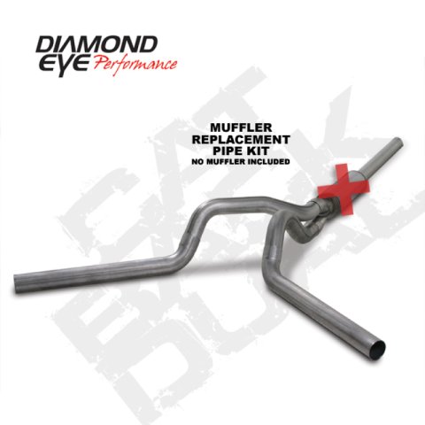 Diamond Eye KIT 4in Catback MFLR RPLCMENT PIPE DUAL SS: 2004.5-2007.5 DODGE CUMMINS 600 thumbnail 2