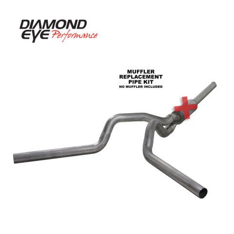 Diamond Eye KIT 4in Catback MFLR RPLCMENT PIPE DUAL SS: 2004.5-2007.5 DODGE CUMMINS 600 thumbnail 4