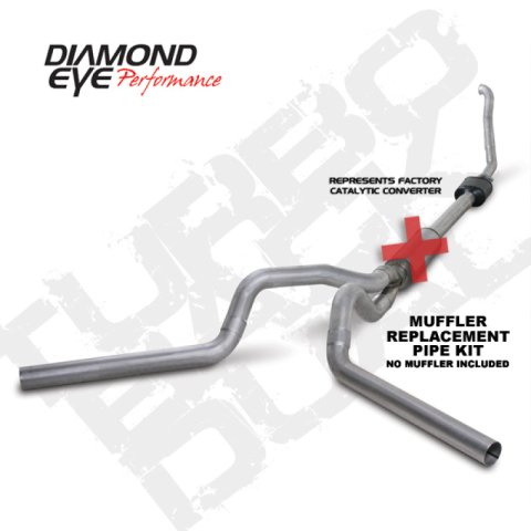 Diamond Eye KIT 4in Turbo Back MFLR RPLCMENT PIPE DUAL ALUM94-97 5 7 3L F250/F350 PWRSTROKE NFS thumbnail 1