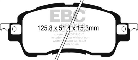 EBC 2016+ Toyota Yaris iA Greenstuff Front Brake Pads thumbnail 2