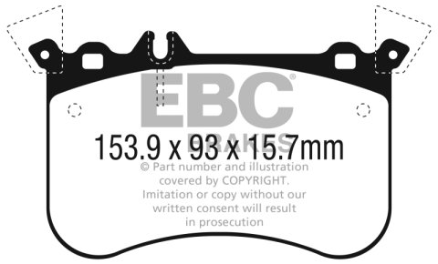 EBC 14-18 Mercedes CLA45 AMG w/13.8in Front Rotors Yellowstuff Front Brake Pads thumbnail 5
