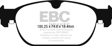 EBC 16-17 Volvo XC90 Yellowstuff Front Brake Pads thumbnail 5