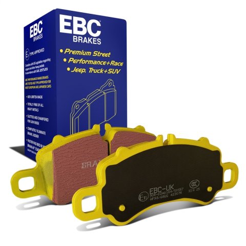 EBC 2016+ Porsche Boxster 718 (Iron Rotors Only) 2.5L Turbo Yellowstuff Front Brake Pads thumbnail 1