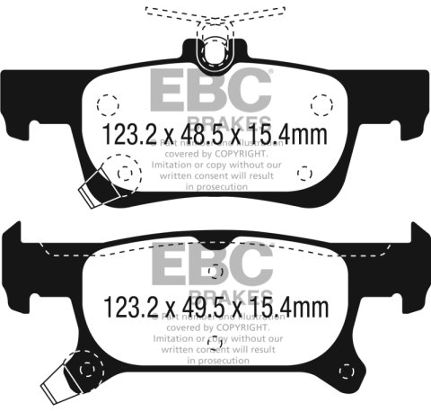 EBC 2016+ Buick Envision 2.0L Turbo Greenstuff Rear Brake Pads thumbnail 3