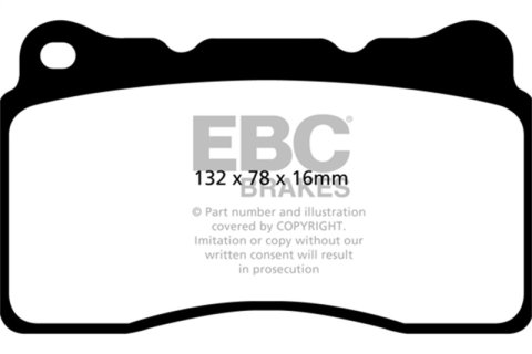 EBC 2016+ Cadillac CT6 2.0L Turbo Redstuff Front Brake Pads thumbnail 6