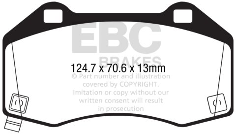 EBC 2017+ Fiat 124 Spider 1.4L Turbo Abarth Redstuff Front Brake Pads thumbnail 4