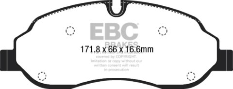 EBC 2015+ Ford Transit 150 SRW Yellowstuff Front Brake Pads thumbnail 4