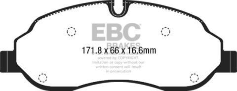 EBC 2015+ Ford Transit 150 SRW Yellowstuff Front Brake Pads thumbnail 5