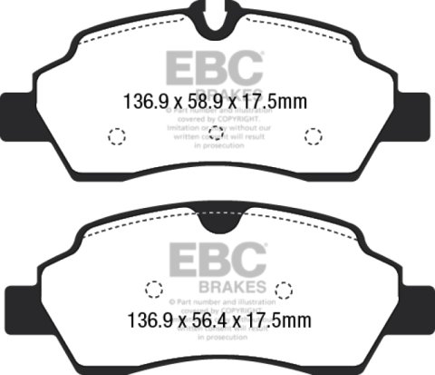 EBC 2015+ Ford Transit 150 SRW Yellowstuff Rear Brake Pads thumbnail 3