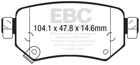 EBC 2016+ Mazda 6 2.5L Yellowstuff Rear Brake Pads thumbnail 4