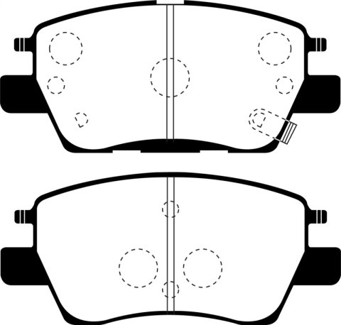 EBC 2016+ Chevrolet Cruze 1.4L Turbo (10.9in Front Rotor) Yellowstuff Front Brake Pads thumbnail 3