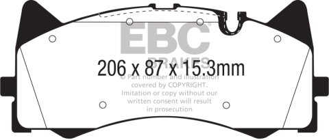 EBC 2015+ Mercedes-Benz C63 Amg (W205) 4.0L Twin Turbo Bluestuff Front Brake Pads thumbnail 6