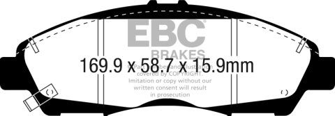 EBC 2017+ GMC Acadia (2nd Gen) 2.5L Greenstuff Front Brake Pads thumbnail 3