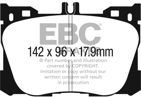 EBC 2017+ Mercedes-Benz E300 (W213) 2.0L Turbo Greenstuff Front Brake Pads thumbnail 3