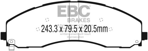 EBC 2017+ Ford F-450 Greenstuff Front Brake Pads thumbnail 2