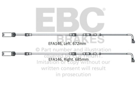 EBC 2008-2010 BMW M3 4.0L (E90) Front Wear Leads thumbnail 2