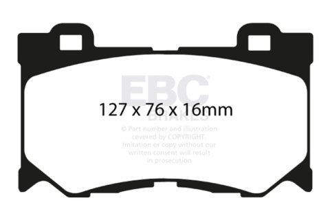 EBC 2013+ Infiniti Q50 Hybrid 3.5L Hybrid Sport Ultimax2 Front Brake Pads thumbnail 5