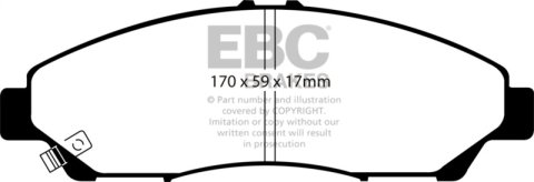 EBC 2016+ Honda Pilot 3.5L Ultimax2 Front Brake Pads thumbnail 3