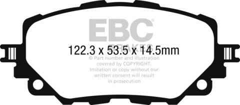 EBC 2016+ Fiat 124 Spider 1.4L Turbo Ultimax2 Front Brake Pads thumbnail 4