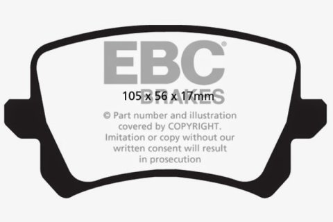 EBC 12-17 Volkswagen CC Bluestuff Rear Brake Pads thumbnail 4