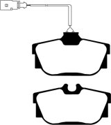 EBC 00 Volkswagen Eurovan 2.8 (ATE) with Wear Leads Greenstuff Rear Brake Pads thumbnail 2