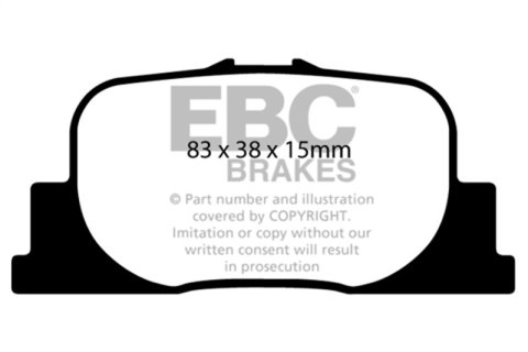 EBC 00-01 Lexus ES300 3.0 Ultimax2 Rear Brake Pads thumbnail 3