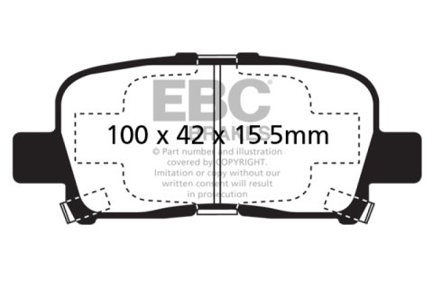 EBC 00-02 Acura MDX 3.5 Ultimax2 Rear Brake Pads thumbnail 2