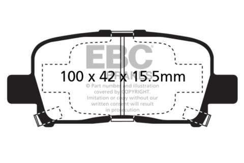 EBC 00-02 Acura MDX 3.5 Ultimax2 Rear Brake Pads thumbnail 3