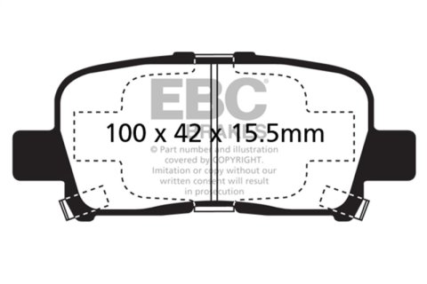 EBC 00-02 Acura MDX 3.5 Ultimax2 Rear Brake Pads thumbnail 4