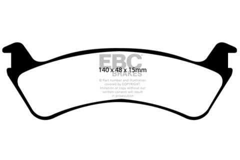 EBC 00-02 Ford Explorer Sport 4.0 2WD (Phenolic Pistons) Extra Duty Rear Brake Pads thumbnail 4