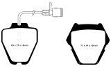 EBC 00-03 Audi A8 Quattro 4.2 (8 Pad Set) Redstuff Front Brake Pads thumbnail 1