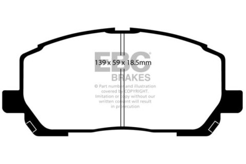 EBC 00-03 Toyota Highlander 2.4 2WD Yellowstuff Front Brake Pads thumbnail 5