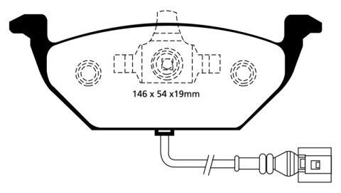 EBC 00-05 Volkswagen Beetle 2.0 Redstuff Front Brake Pads thumbnail 1
