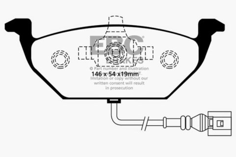 EBC 00-05 Volkswagen Beetle 2.0 Redstuff Front Brake Pads thumbnail 5