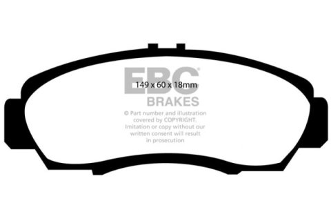 EBC 01-03 Acura CL 3.2 Greenstuff Front Brake Pads thumbnail 3