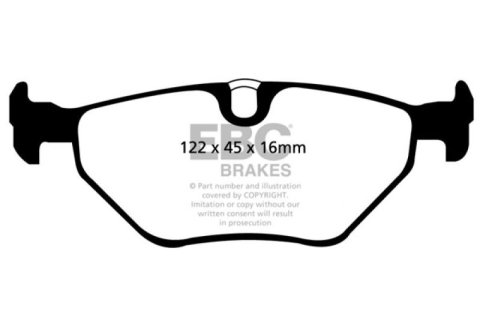 EBC 01-03 BMW 525i 2.5 (E39) Greenstuff Rear Brake Pads thumbnail 2