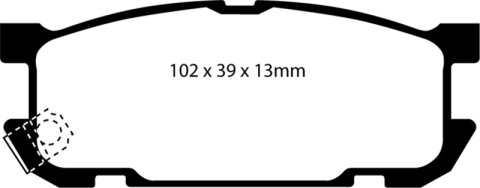 EBC 01-03 Mazda Miata MX5 1.8 (Sports Suspension) Yellowstuff Rear Brake Pads thumbnail 1