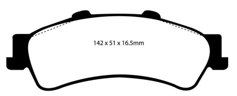 EBC 01-05 Cadillac Deville 4.6 HD Yellowstuff Rear Brake Pads thumbnail 1