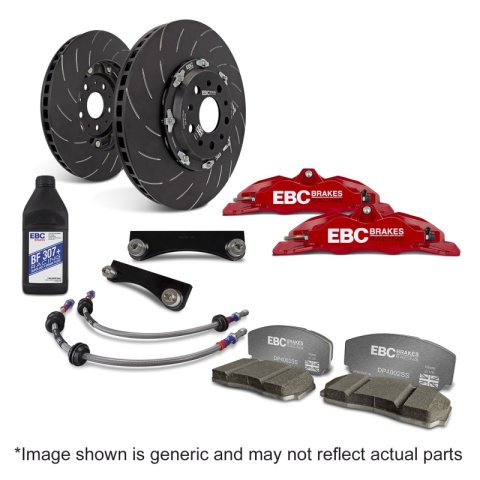 EBC Racing 03-12 Mazda RX-8 Red Apollo-4 Calipers 330mm Rotors Front Big Brake Kit thumbnail 1